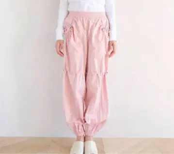 시루무린 핑크 파라슈트 팬츠 캐주얼 팬츠 나일론 팬츠