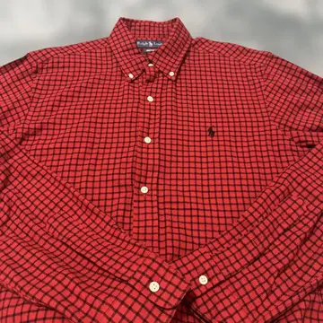 Ralph Lauren 빨간색 체크 플란넬 셔츠 M
