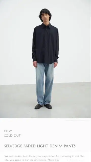 오라리 25ss SELVEDGE FADED DENIM 사이즈 3