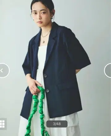 [접촉 냉감, 세탁 가능] 미이이지 린넨 라이크 하프 슬리브 자켓