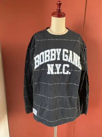 90's Bobby Gang 문자 보더 바비 갱 B-boy 롱 T