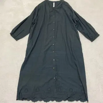 노카라 셔츠 원피스 인도 면 넉넉한 프리 사이즈