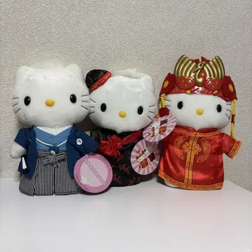 귀중한 헬로키티 산리오 봉제 인형 3개 세트 산리오