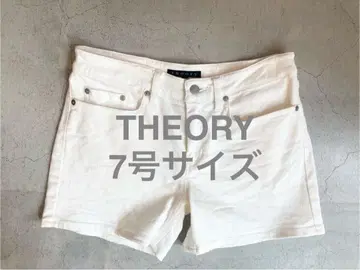 새상품 THEORY 화이트 데님 숏팬츠 7호