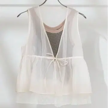 오간자 레이스 레이어드 베스트 화이트 프릭스 스토어