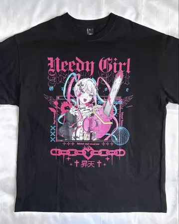 NEEDY GIRL OVERDOSE 초 텐쨩 전기톱 T셔츠 XL