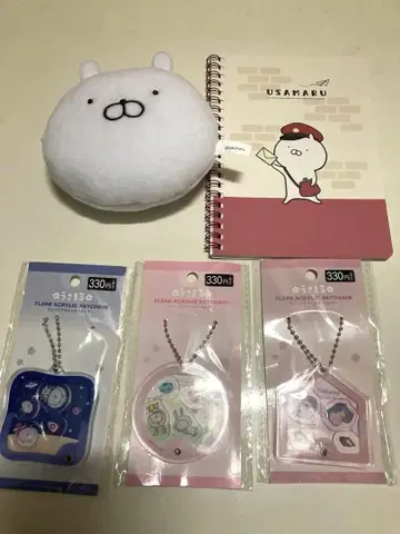 우사마루 봉제 인형 아크릴 스트랩 노트 세트