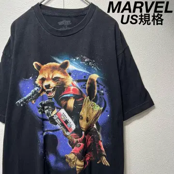 [ US 규격 ] 레어 MARVEL 로켓 그루트 티셔츠 블랙 L