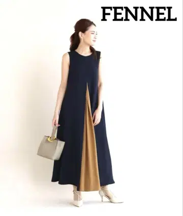 극미품 FENNEL 바이컬러 A라인 원피스 야마다야