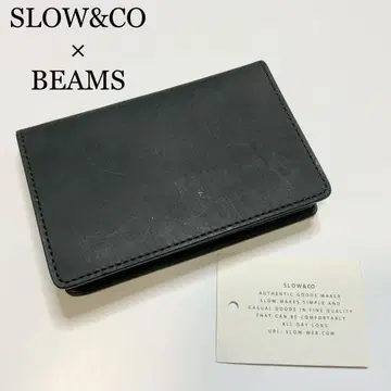 미사용 SLOW BEAMS 카드 케이스 소가죽 블랙 계열 S0851KB