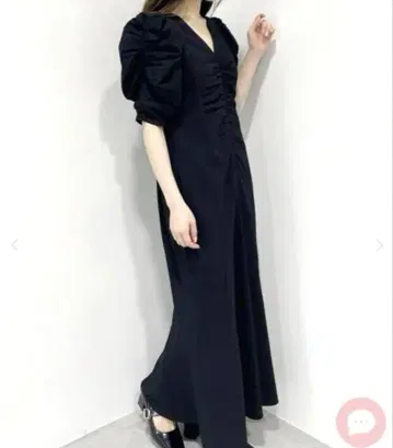 coco deal 코코딜 드레이프 개더 머메이드 원피스 블랙