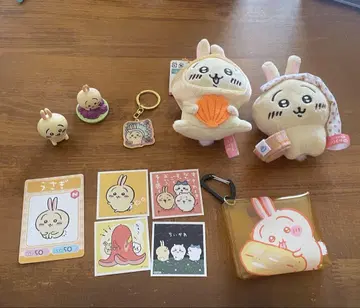 치이카와 (먼작귀) 토끼 캐릭터 굿즈 세트 키링 피규어 씰
