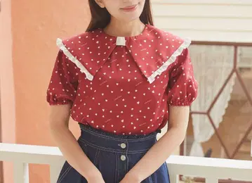 Areeam Disney 미니 마우스 반팔 셔츠 레드