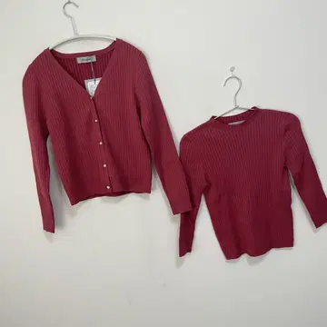 리랜드트루 7부 소매 비쥬 가디건 앙상블
