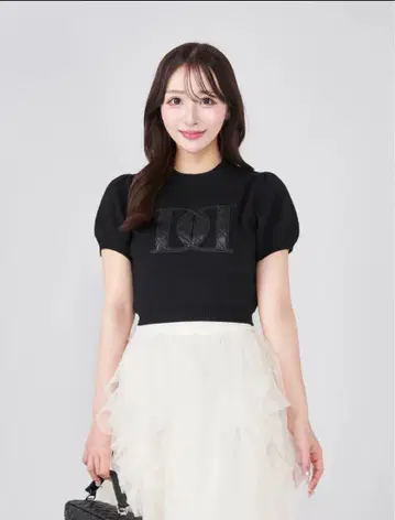 darich 다리치 백 오픈 아플리케 니트 탑