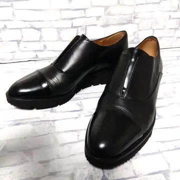 INTER CHAUSSURES 가죽 통굽 가죽 신발 슬립온 23cm 블랙