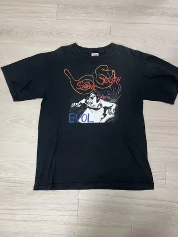 Sonic Youth 티셔츠 블랙 M 사이즈