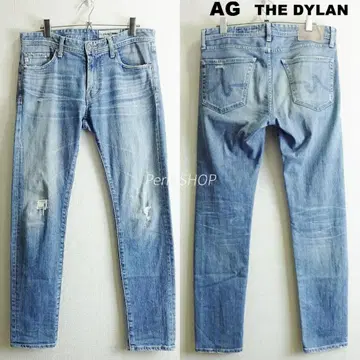AG DYLAN W84cm 슬림 스키니 스트레치 리페어 가공 연청