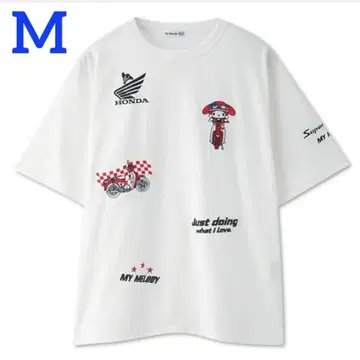 M [새상품] 산리오 HONDA 혼다 콜라보 마이멜로디 티셔츠 반팔