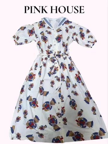 핑크하우스 PINK HOUSE 롱 원피스 세일러 베어 곰