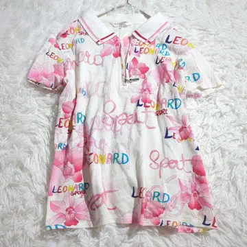 LEONARD SPORT 피케 셔츠 카틀레아 모티브 골프웨어 42