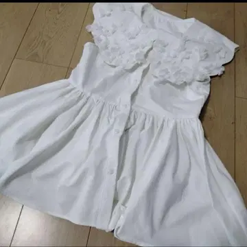 벌스데이 바쉬 미인백화 게재 릴리 플라워 프릴 상의 페플럼