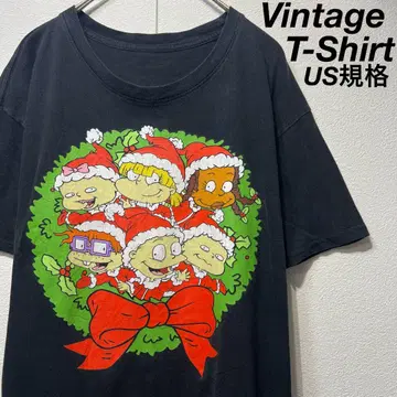 [ US 규격 ] 레어 Vintage Design 프린트 티셔츠 블랙 M
