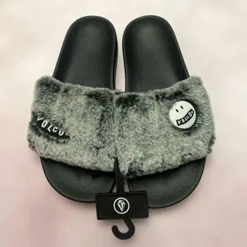 VOLCOM 슬리퍼 퍼 샌들 블랙 x 그레이 새상품 미사용