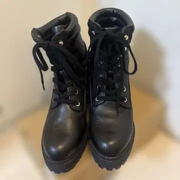 가죽 블랙 하이힐 부츠 ZARA 빅사이즈