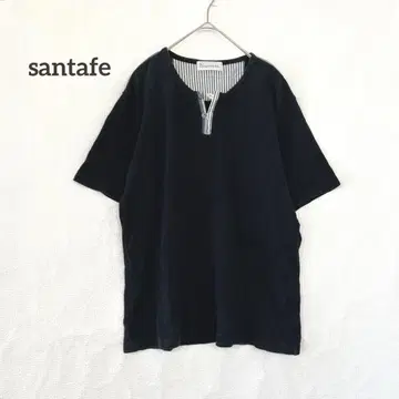 [산타페] 와플 티셔츠 남성용 코튼 반팔 풀오버 네이비