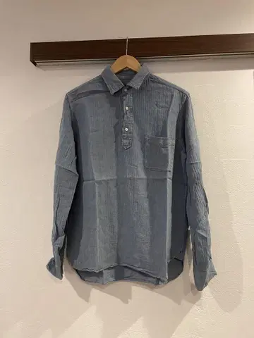 beams plus 블루 데님 풀오버 셔츠 긴팔 셔츠
