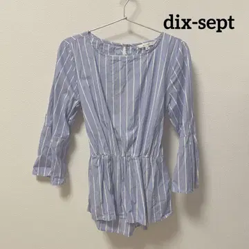 dix-sept 스트라이프 오분 소매 블라우스 38 리본