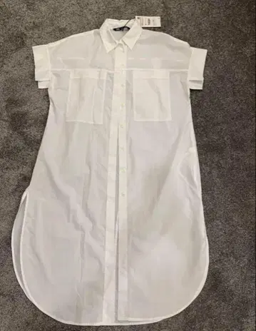 새상품 ZARA 화이트 셔츠 원피스 반팔 XS 사이즈