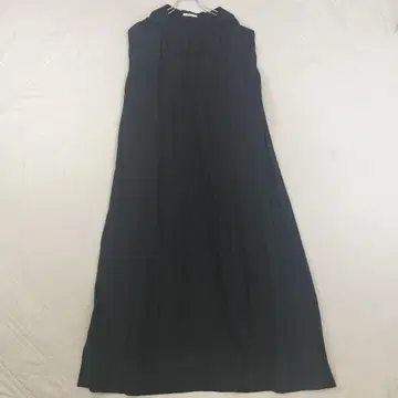 새상품급 앙셰느망 린넨 100% 슬리브리스 개더 원피스 롱 기장 블랙