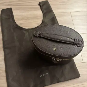 anuans 브라운 타원형 메이크업 파우치