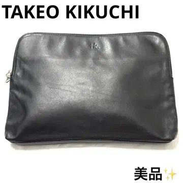 새상품급 다케오 키쿠치 TAKEO KIKUCHI tk 클러치백 가죽 블랙