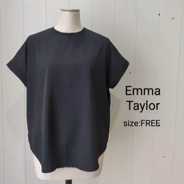 Emma Taylor 백 지퍼 조젯 T 블라우스 블랙 FREE