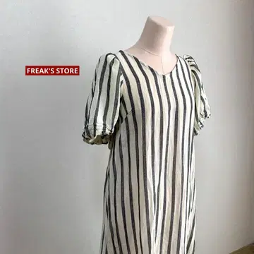 FREAK'S STORE 인도 스트라이프 백 오픈 원피스 S