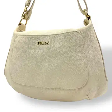 미사용급 FURLA 훌라 숄더백 2way 가죽 화이트