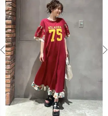 새상품 로데오 크라운 와이드 보울 도킹 알로하 티어드 원피스