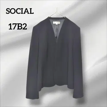소시얼카인드웨어 노카라 자켓 블랙 포멀 17B2