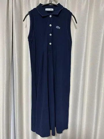 LACOSTE 슬리브리스 폴로 셔츠 원피스 34 네이비
