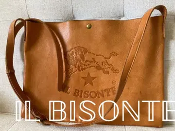 IL BISONTE 브라운 가죽 숄더백 사코슈 얇은 타입