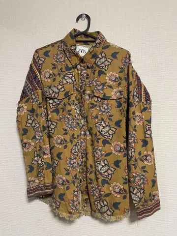 [에스닉] ZARA 플라워 무늬 셔츠 긴팔