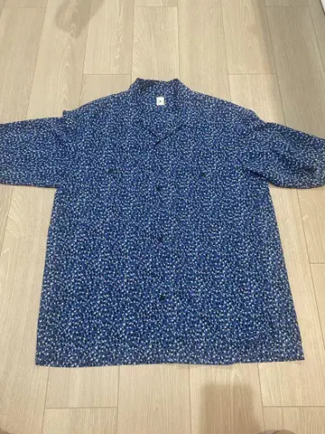 EDIFICE LA BOUCLE 데신 반팔 셔츠 올 패턴 블루