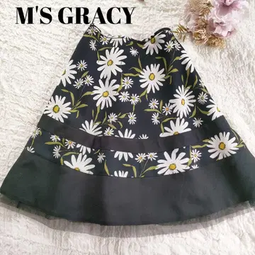 M'S GRACY 무릎 기장 꽃무늬 플레어 스커트