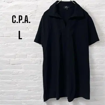 C.P.A 반팔 피케 셔츠, 옷깃 버튼 없음, 무지, 쾌적함, 심플함