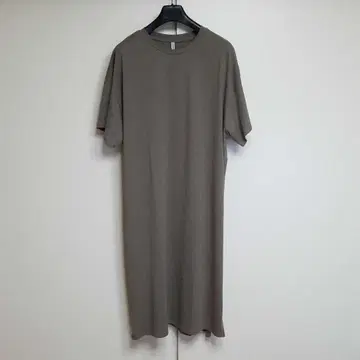 시마무라 빅 사이즈 롱 슬릿 반팔 원피스 카키 베이지 4L