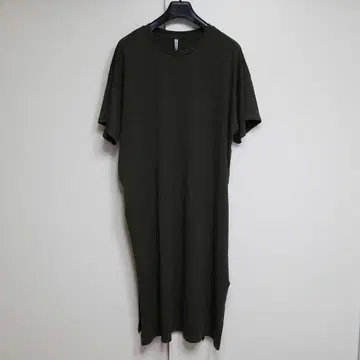 시마무라 빅 사이즈 롱 슬릿 반팔 원피스 올리브 사이즈 4L
