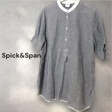 Spick&Span(스픽 앤 스팬) 턱 슬리브 스트라이프 셔츠